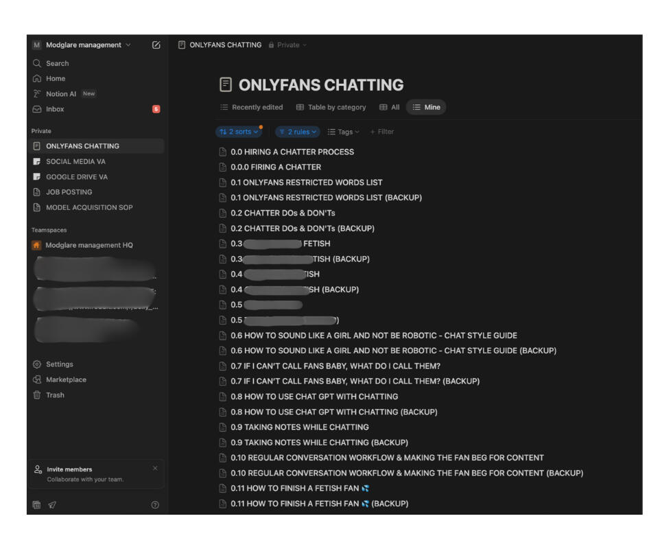 Backend System: Notion